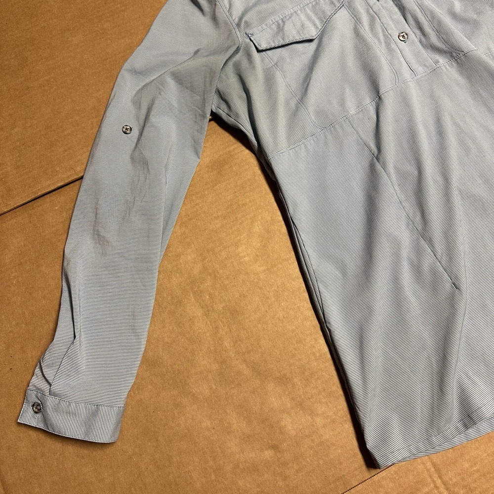 Mountain Hardwear Women's Citypass Long Sleeve Popover Blue Striped Shirt Large‎ - Picture 6 of 16